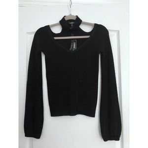 Black choker sweater